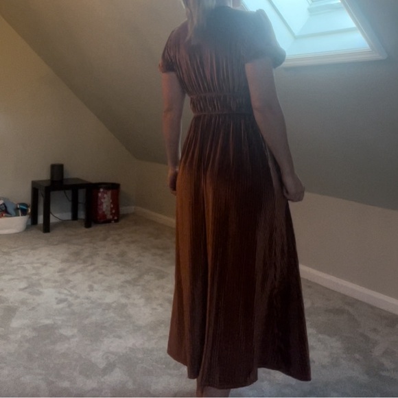 Rust Orange Velvet Autumn Dress NWOT - Picture 4 of 4
